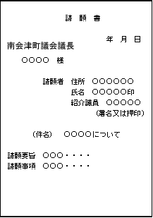 請願書の見本